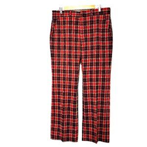 Vtg 70’s Gallery by Haggar Casual Slacks Pants Red Plaid Disco